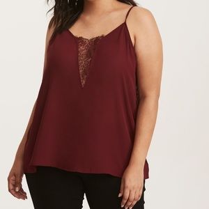 Burgandy Tank with Lace